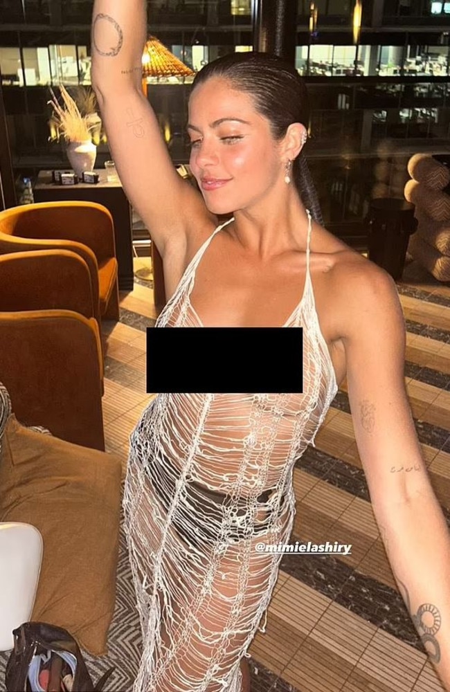 Model and influencer Mimi Elashiry attended an event hosted by Kult Models Australia in Sydney on Wednesday night where she went topless.Picture: Instagram/mimielashiry