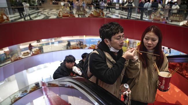 A shopping mall in Wuhan. Beijing is still trying to boost consumption, introducing new policies in recent weeks to bolster retail spending. Picture: Getty Images