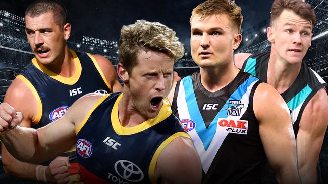 See where Adelaide and Port Adelaide stars Walker, Sloane, Wines and Gray rank on the list.