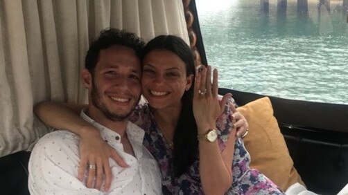 Love in Noosa – Yanela Pinera shows off her engagement ring with fiancee Camilo Ramos