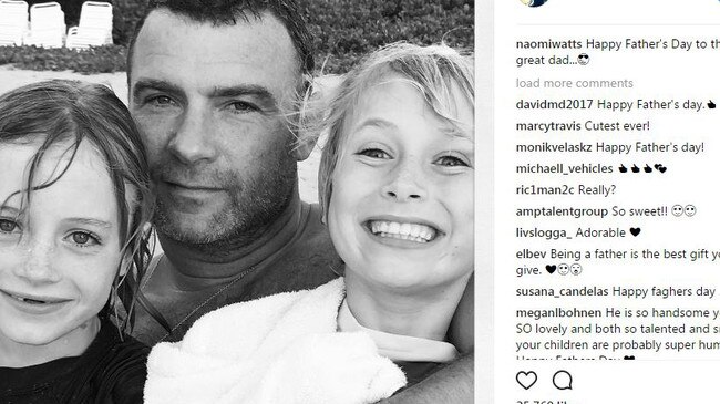 Naomi Watts pays tribute to her ex, Liev Schreiber, on Instagram on a recent Father's Day.