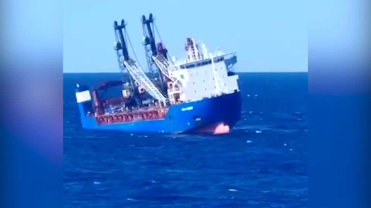 Eyewitness video claims to show sinking Russian cargo ship