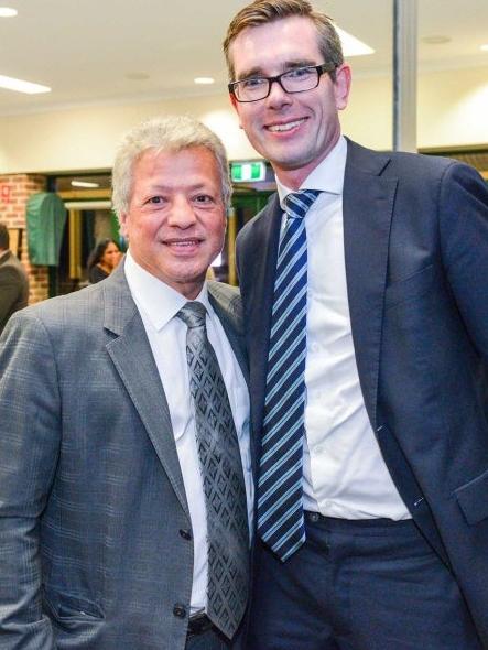 Mr Merhi with NSW Treasurer Dominic Perrottet.