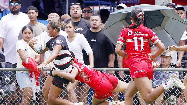 Ruby Brochtrup for NSW Maori. Under 14 Girls Grand Final. NSW Maori v Tonga. 2024 Pasifiika Cup Rugby Union at Whalan Reserve. Picture: John Appleyard