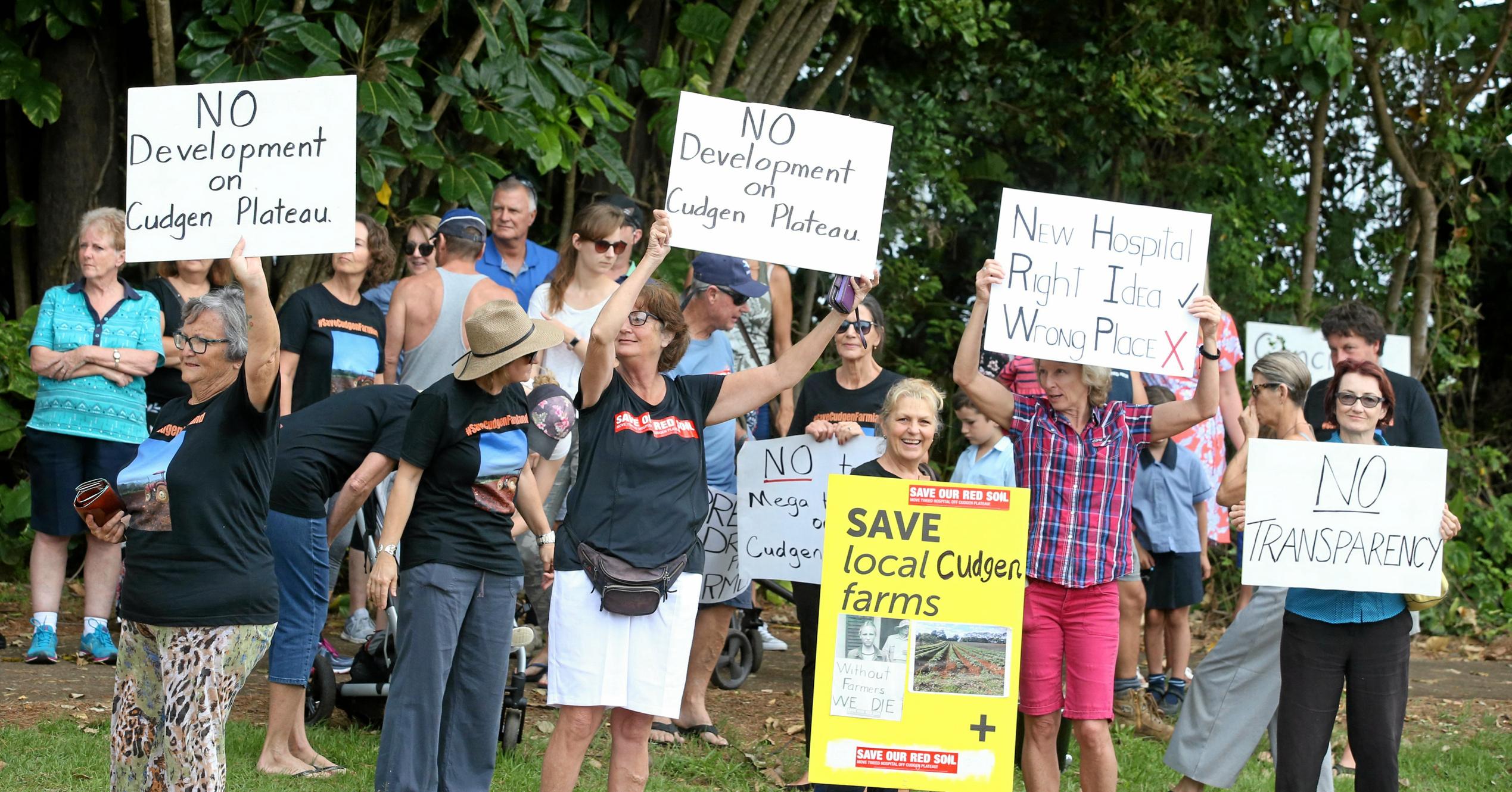 protest outside the site of the new Tweed Valley Hospital at Cudgen. Photo Scott Powick. Picture: Scott Powick