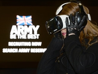 The British Army has launched a virtual reality helmet in its recruitment campaign.