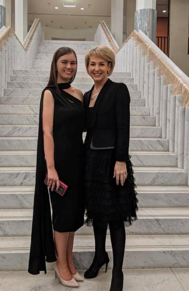 Ms Higgins wrote about having drinks with senior politicians – who she described as the ‘last of the big swinging dicks’ – while working in Senator Michaelia Cash’s office. Picture: Instagram