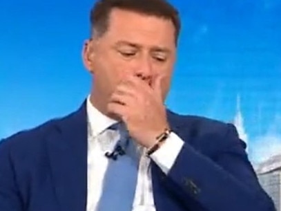 Today TV presenter Karl Stefanovic cries during reading of the tribute by SA  Police Commissioner Grant Stevens to his son Charlie. Picture: Twitter