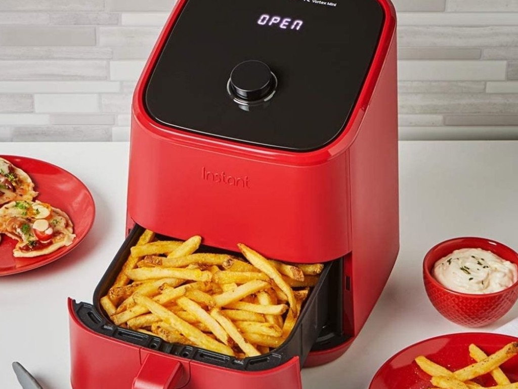 This red mini air fryer is functional and adorable.