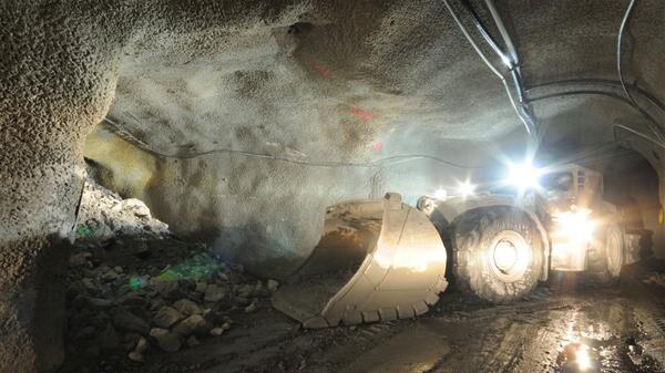 A loader works underground at Newcrest’s Cadia Operations.