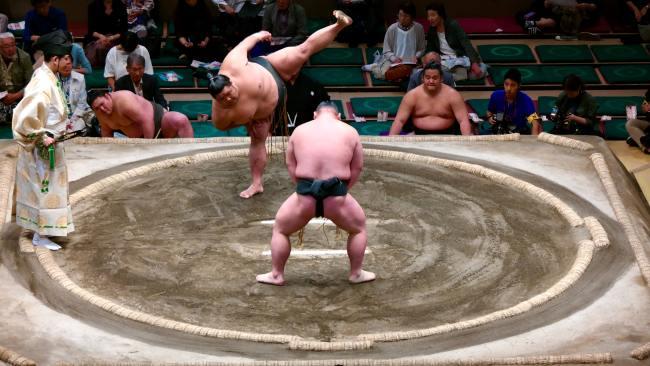 2/5
Sumo practice 
On the same trip I was too sick to go to a sumo practice. Sumo tournaments are held at specific times of the year in Tokyo: January, May and September.
If you’re not visiting at this time of year, you can pop into a practice session instead. I’d booked and paid for tickets but woke up with a terrible cold. In hindsight I should have powered on with some pseudoephedrine. 