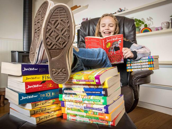 Year 5 student Natalie Morgan, 11, is a fan of funny books. Picture: Jake Nowakowski