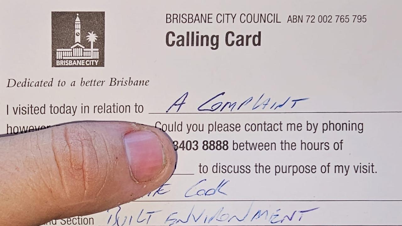 Mr Lehmann received a calling card from council. Picture: Facebook.