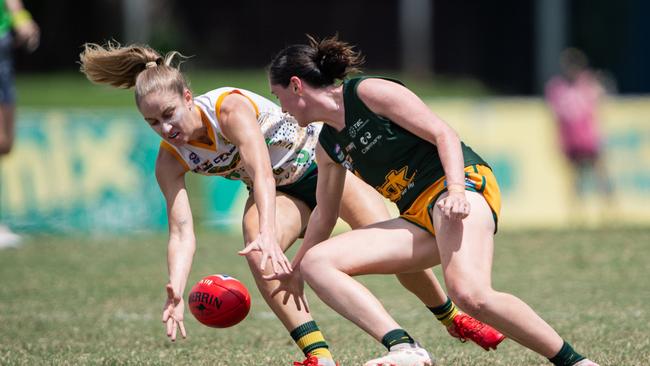 Steph Lawerence in the PINT vs St Mary's 2023-24 NTFL women's major semifinal. Picture: Pema Tamang Pakhrin