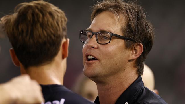 David Teague’s coaching philosophy has been critiqued by the Blues’ internal review. Picture: Michael Klein