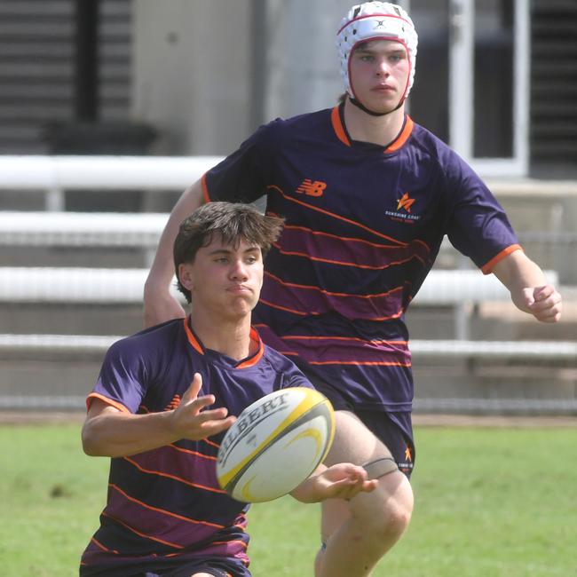 QLD Rugby Union State Championships (17-18 years boys) at the Townsville Sports Precinct. Friday May 23. Sunshine Coast against Metro West. Picture: Evan Morgan