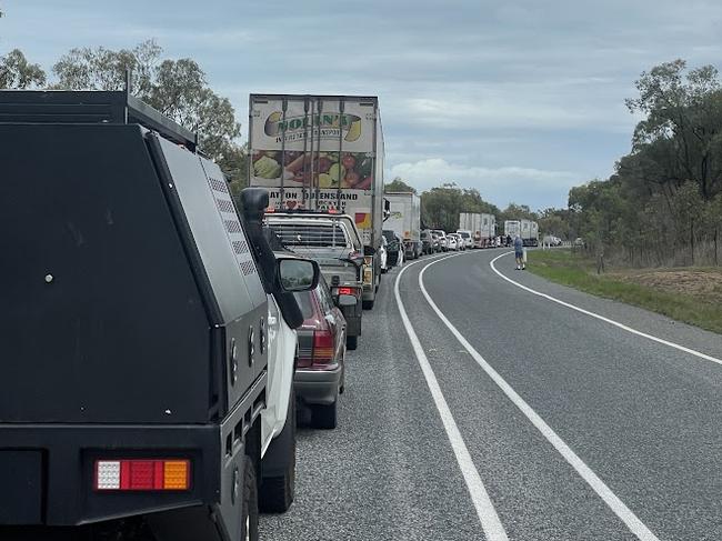 There was a significant traffic build up on the Bruce Highway as a result of the fatal crash on Monday, November 27. Picture: Zoe Devenport.