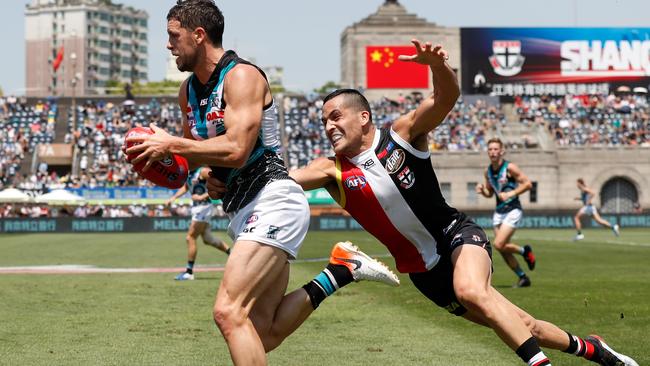 Port Adelaide dominated the Saints in last year’s Shanghai meeting. Picture: AFL Photos