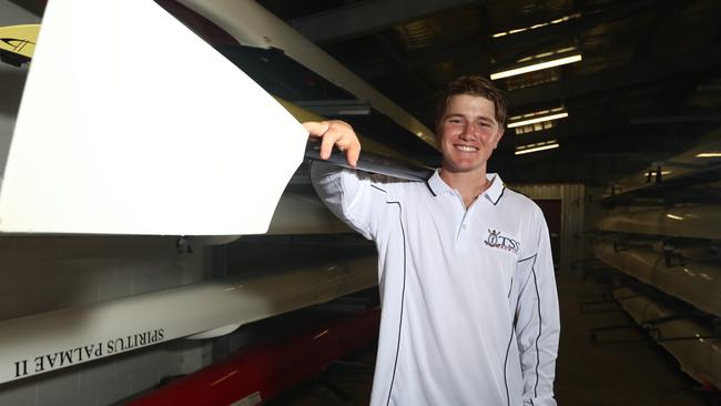 TSS Rowing First VIII Representative Mackenzie Branch. Photograph : Jason O'Brien