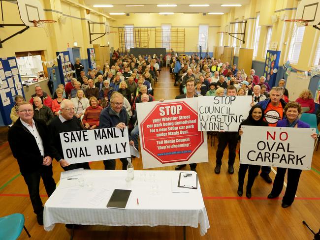 Residents had a vocal opposition to the redevelopment of Manly Oval. Picture: Adam Ward.