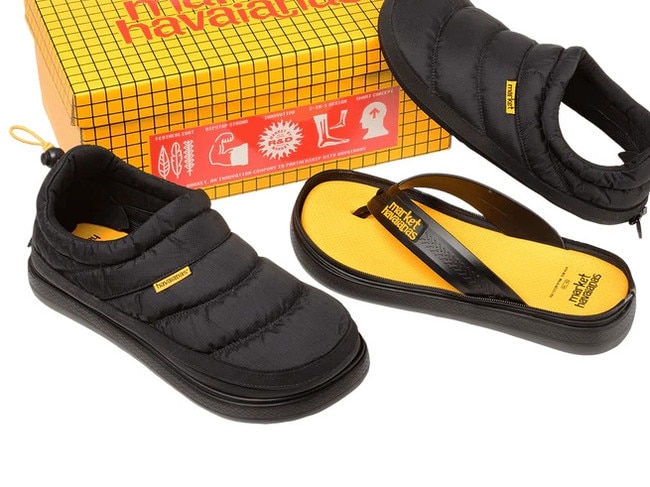 EMBARGO FOR TWAM 28 JANUARY 2023. FEE MAY APPLY.  Market x Havaianas collab has created a thong / flip flop shoe. Photo: Supplied