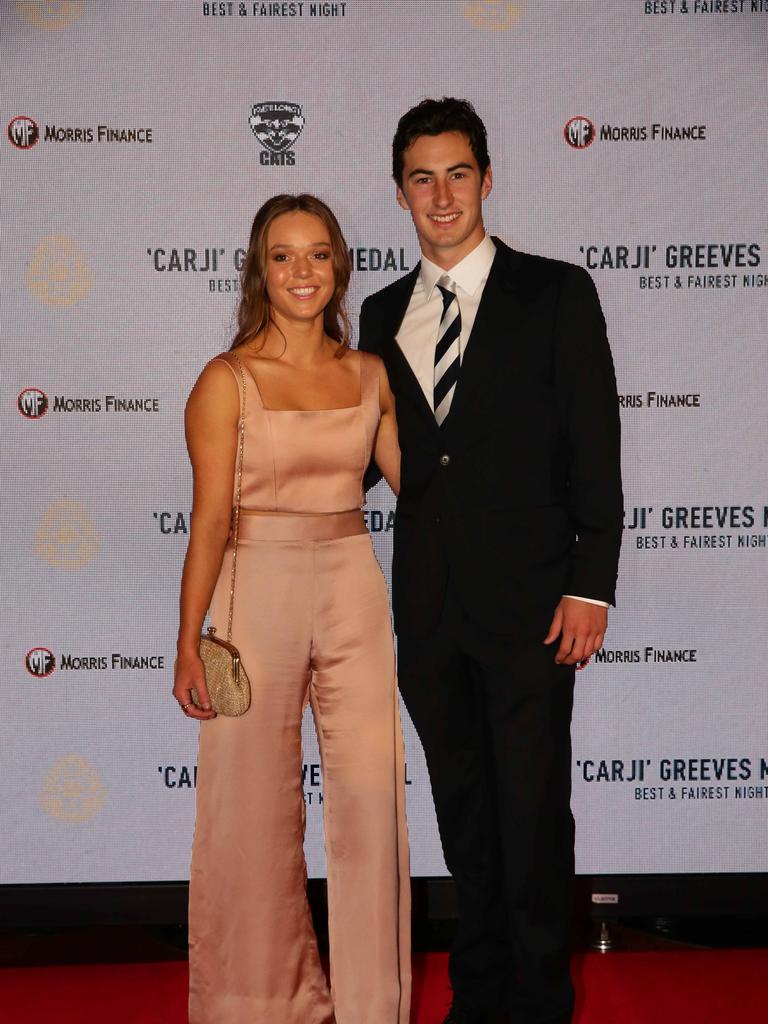 Sam Simpson and Ella Sweeney. Carji Greeves red carpet arrivals. Picture: Peter Ristevski