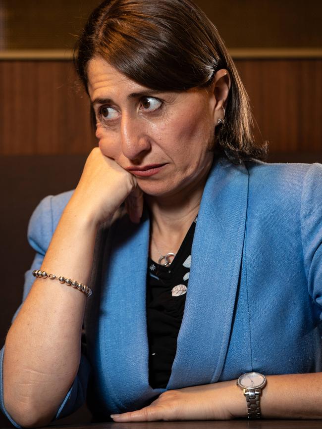 Point of concern: Gladys Berejiklian yesterday. (AAP Image / Julian Andrews).