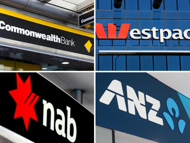 COMPOSITE 4:3 - Australia's four big banks Commonwealth, Westpac, NAB, ANZ. Picture: NCA Newswire