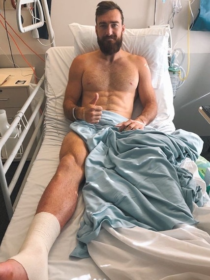  Port Adelaide's Charlie Dixon after surgery. Picture: Instagram