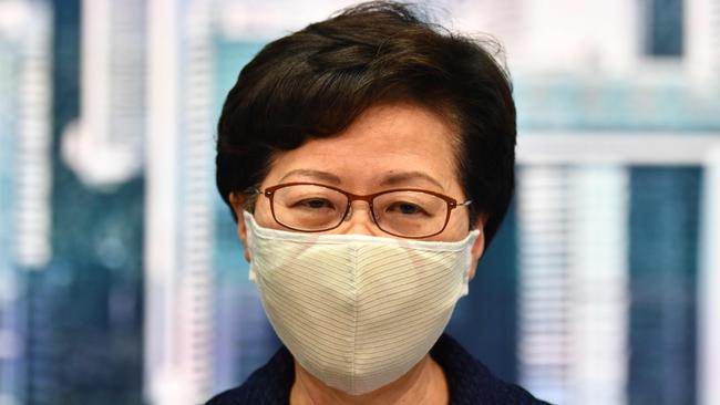 Hong Kong Chief Executive Carrie Lam on Friday. Picture: AFP