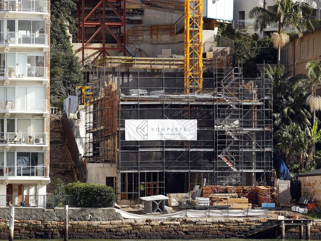 The construction site at Sutherland Crescent in Darling Point. Picture: Sam Ruttyn