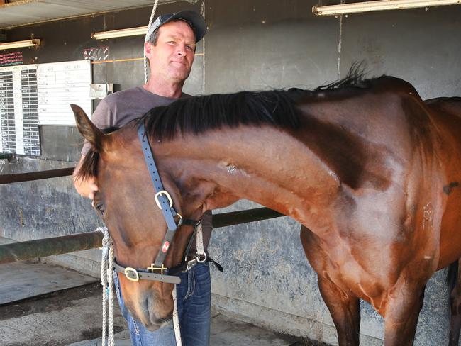 FOR SHS FEATURE..... Horsham trainer Paul Preusker with his lucky 50 dollar note at his Hosham property.  . Pic: Micheal Klein