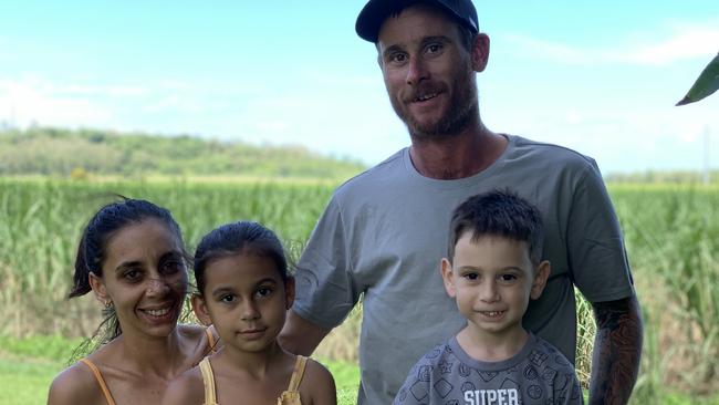 The Stubbs family together at Erakala on December 22, 2022 after their house on 6 Annmore St in Andergrove burned down on December 19, 2022. Picture: Duncan Evans