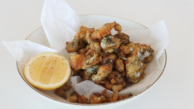 The salt and pepper squid at Pipi's Kiosk in Albert Park is ‘astonishingly good’. Picture: Rebecca Michael.