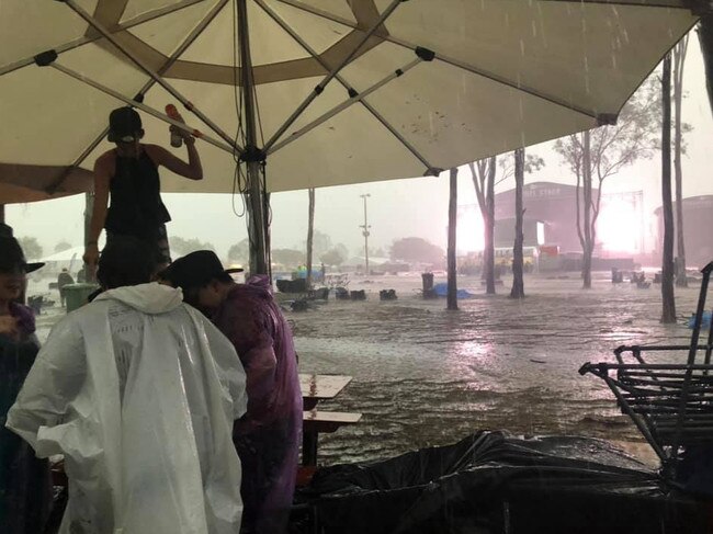 Heavy rainfall hits CMC Rocks at Ipswich. Picture: Jana Warhurst