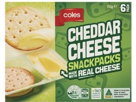 Coles Cheddar Cheese Snackpacks