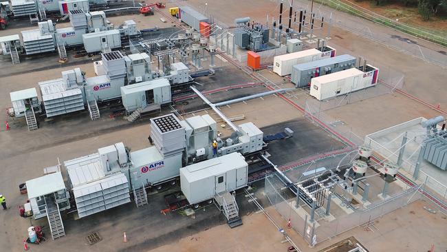 Diesel generators at the old Holden factory, Elizabeth. Picture: APR Energy