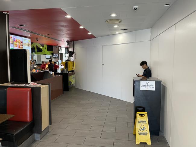 A barrier has gone up inside McDonalds Lakes where construction is underway. Picture: Leighton Smith.