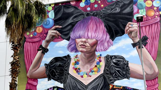 The Sia-inspired mural in Adelaide. Picture: Naomi Jellicoe