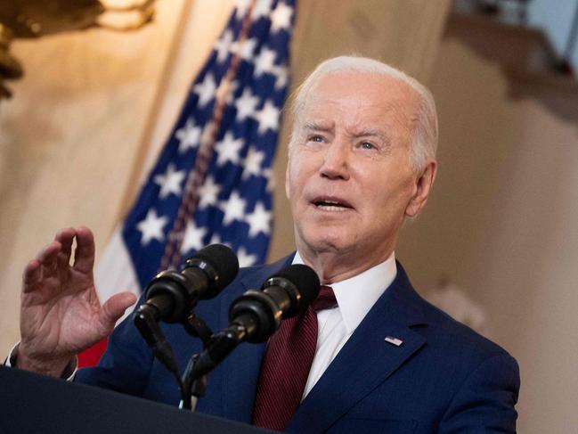 US President Joe Biden delivers remarks at the White House in Washington, DC, on May 24, 2023, to mark one year since the school shooting at Robb Elementary School in Uvalde, Texas. A teenage gunman killed 19 children and two teachers at Robb Elementary School in Uvalde, Texas, on May 24, 2022. (Photo by Brendan Smialowski / AFP)