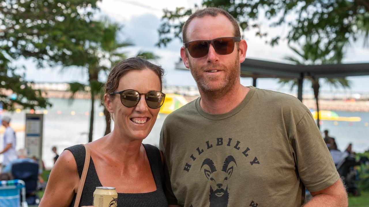 Carla and Simon McKinley at Darwin Waterfront on New Year’s Eve 2020. Picture: Che Chorley