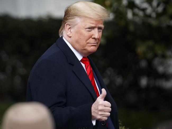 President Donald Trump at the White House in Washington. Picture: Alex Brandon