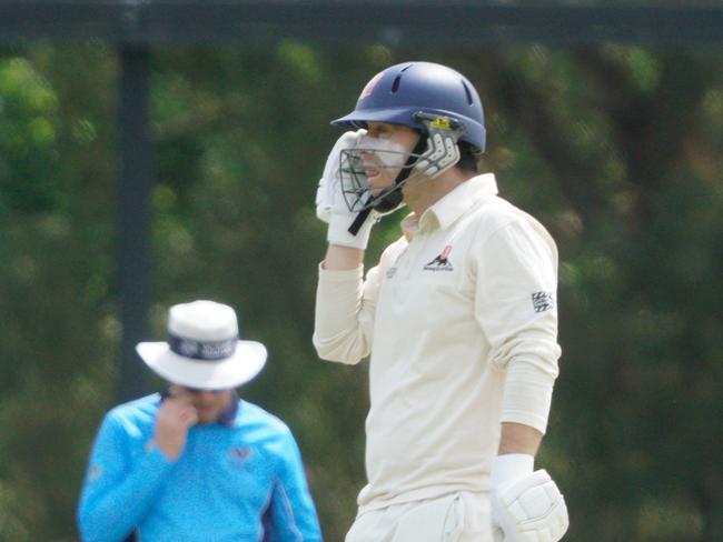 Premier Cricket at Pultney St, Dandenong: Dandenong v Prahran. Dandenong batter Brett Forsyth (c). Picture: Valeriu Campan