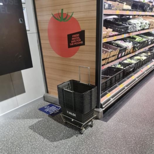 Aldi trialled baskets at some of its stores – and now the German retailer will roll it across all of its stores nationwide. Picture: Facebook/Aldi Fans Australia