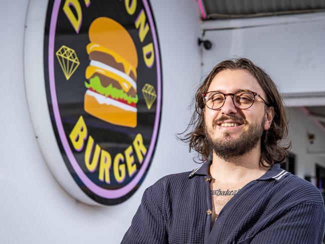 Owner Josh Rivers at his new Diamond Burger joint, on February 1st, 2023, in Glenunga.Picture: Tom Huntley