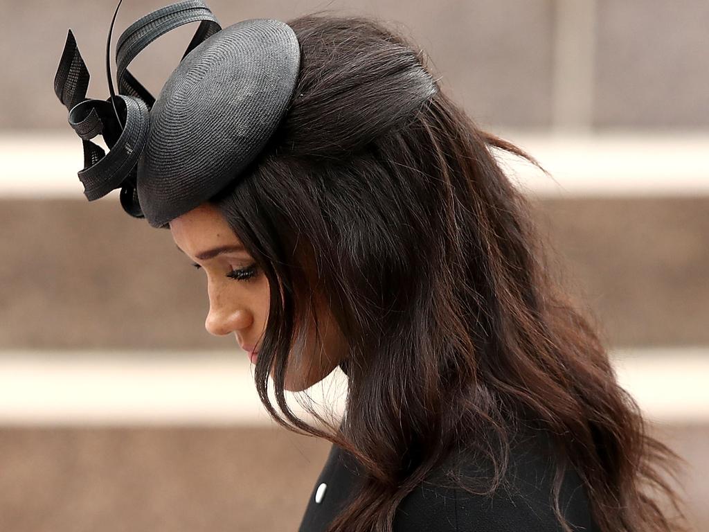 The Duchess wore a Philip Treacy head-piece. Picture: Getty Images