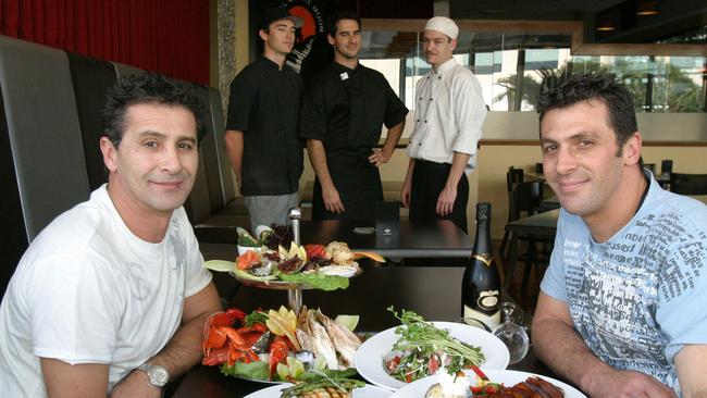 Howl co-owners Lou Cerantonio and Mario Zulli back in 2005 — Mr Zulli recalled yesterday: “It was great fun in Broadbeach when there wasn’t as many restrictions.” Picture: Christine/Tobia