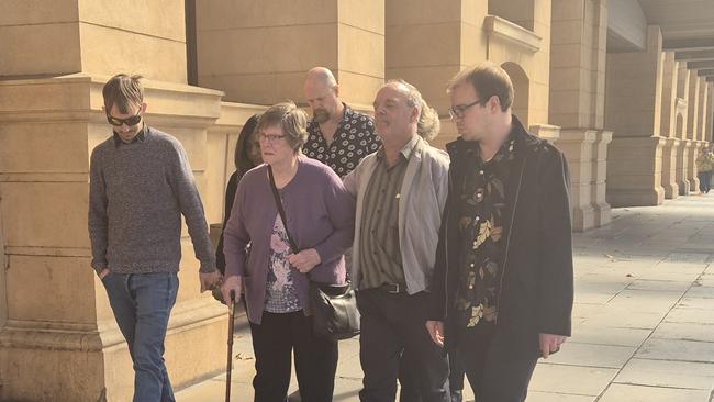 Bernice Sternberg's family outside court after delivering victim impact statements. Photo: Lucy Rutherford