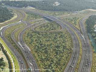 Traffic changes are expected to occur over the coming weeks, as the Bruce Highway and Sunshine Motorway interchange is one step closer to being completed. Picture: TMR