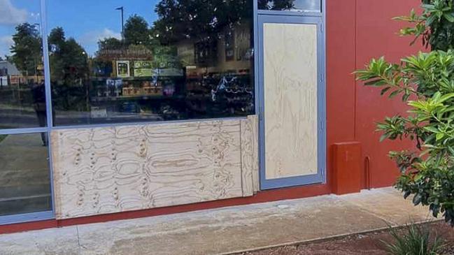 Retailer Aldi, on Simeoni Dr, Goonellabah where it is alleged four persons smashed their way in the front door and stole four TV sets. Picture: Supplied